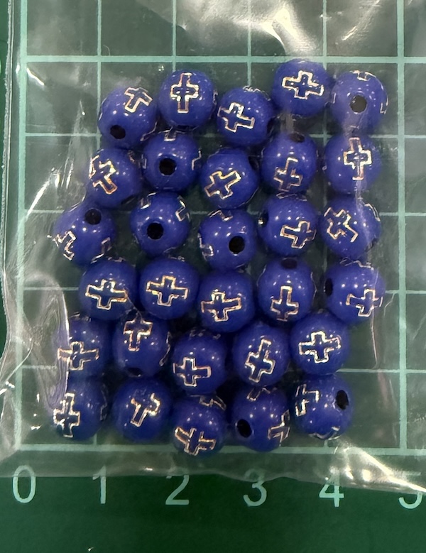 Bead w Cross Blue